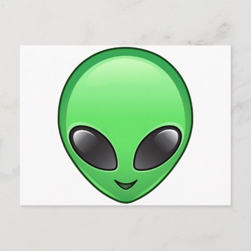 alien emoji postcard