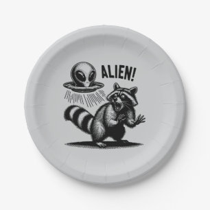 Alien Encounter, Scared Raccoon  Paper Plates
