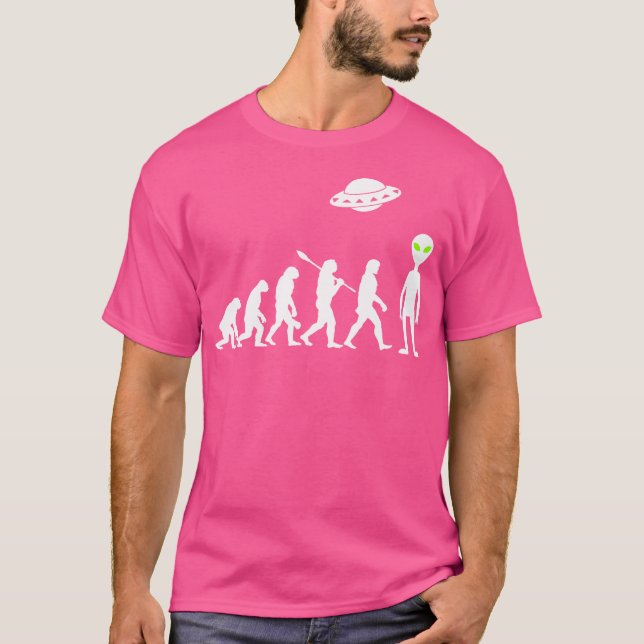 Alien Evolution Funny Ufo Alien T-Shirt (Front)