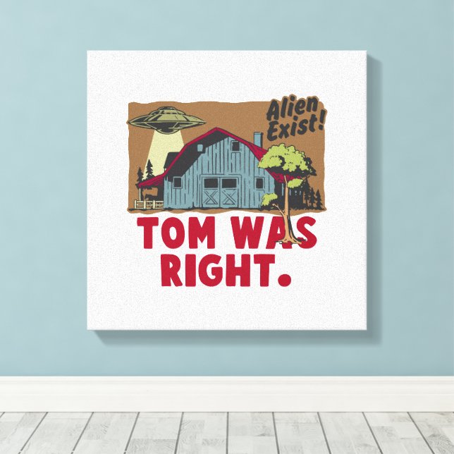 alien exist canvas print (Insitu(Wood Floor))