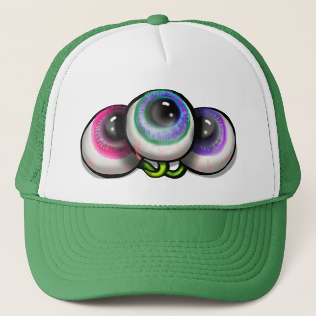 Alien Eyeballs Space Monster Trucker Hat (Front)