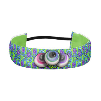 Alien Eyes Floral Athletic Headband