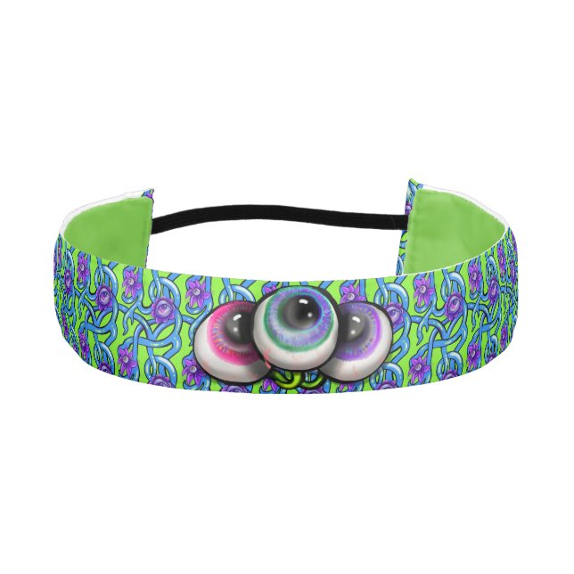 Alien Eyes Floral Athletic Headband (Front)