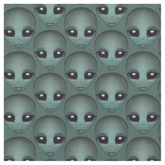 Alien Fabric Cute Alein Fabric Custom E.T. Fabric (Close Up)