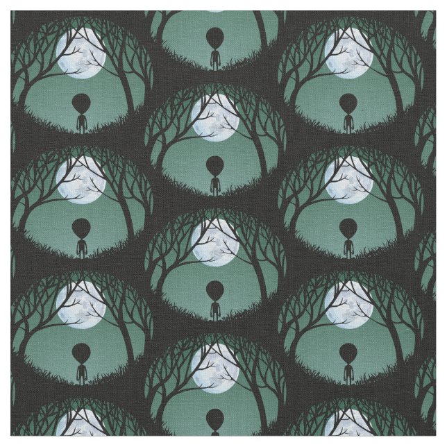 Alien Fabric Cute Alein Fabric Custom E.T. Fabric (Close Up)
