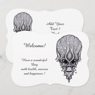 Alien Face , Add Your Text Invitation