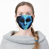 Alien Face Adult Cloth Face Mask (Worn)
