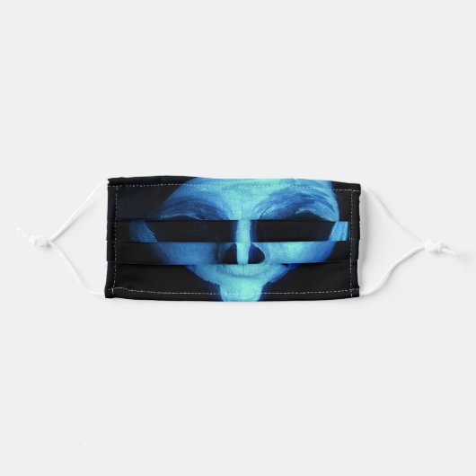 Alien Face Adult Cloth Face Mask (Front, Folded)