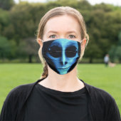 Alien Face Adult Cloth Face Mask (Outside)