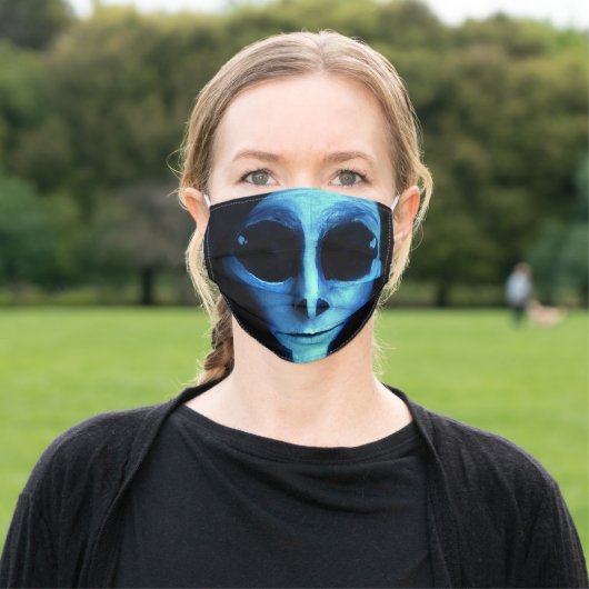 Alien Face Adult Cloth Face Mask (Outside)