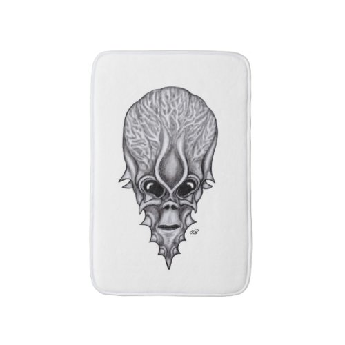 Alien Face  African Skull Facial Reconstruction Bath Mat