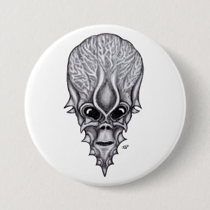 Alien Face , African Skull Facial Reconstruction Button