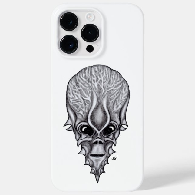 Alien Face , African Skull Facial Reconstruction Case-Mate iPhone Case (Back)
