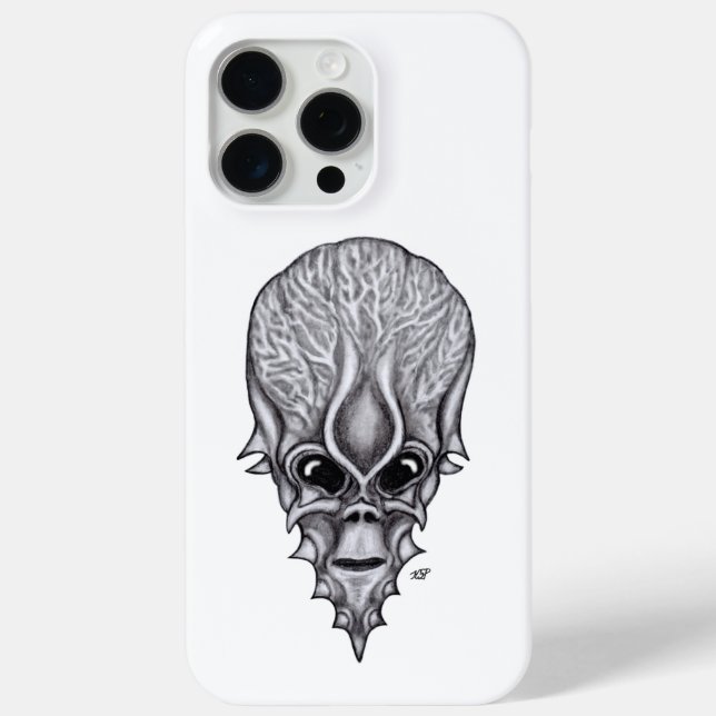 Alien Face , African Skull Facial Reconstruction Case-Mate iPhone Case (Back)