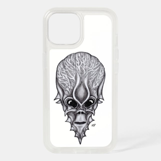 Alien Face , African Skull Facial Reconstruction iPhone 15 Case (Back)