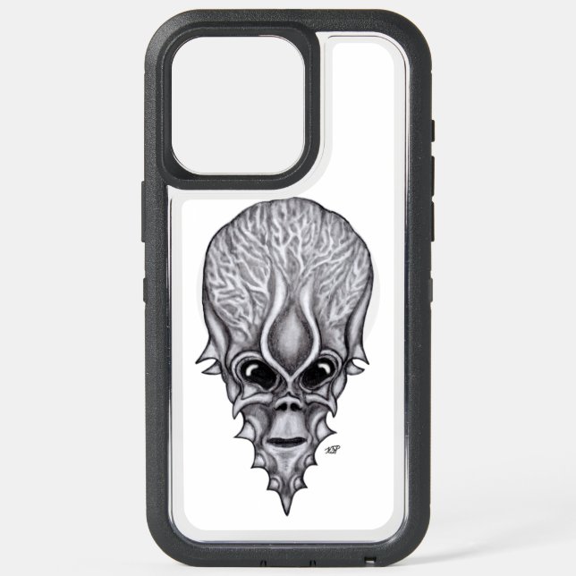 Alien Face , African Skull Facial Reconstruction iPhone 15 Pro Max Case (Back)