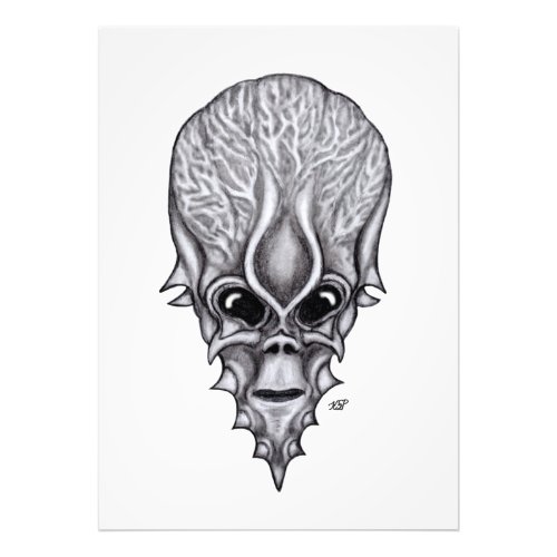 Alien Face  African Skull Facial Reconstruction Photo Print