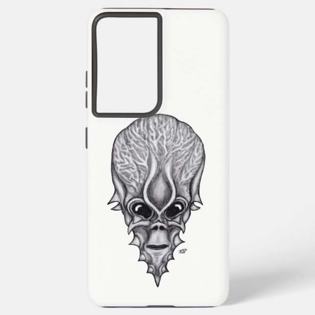 Alien Face , African Skull Facial Reconstruction Samsung Galaxy Case (Back)