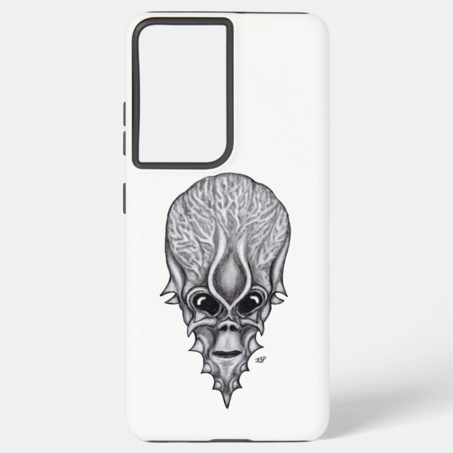 Alien Face , African Skull Facial Reconstruction Samsung Galaxy Case (Back)