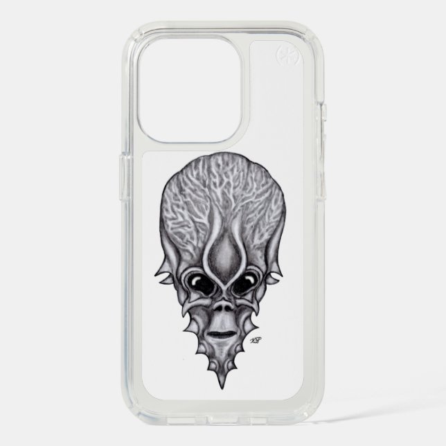 Alien Face , African Skull Facial Reconstruction Speck iPhone Case (Front)