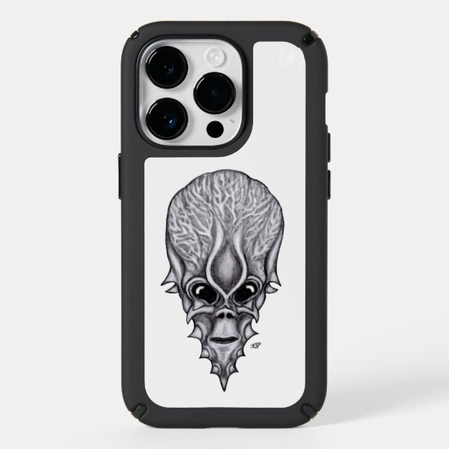 Alien Face , African Skull Facial Reconstruction Speck iPhone Case (Front)