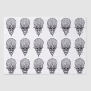 Alien Face , African Skull Facial Reconstruction Tissue Paper