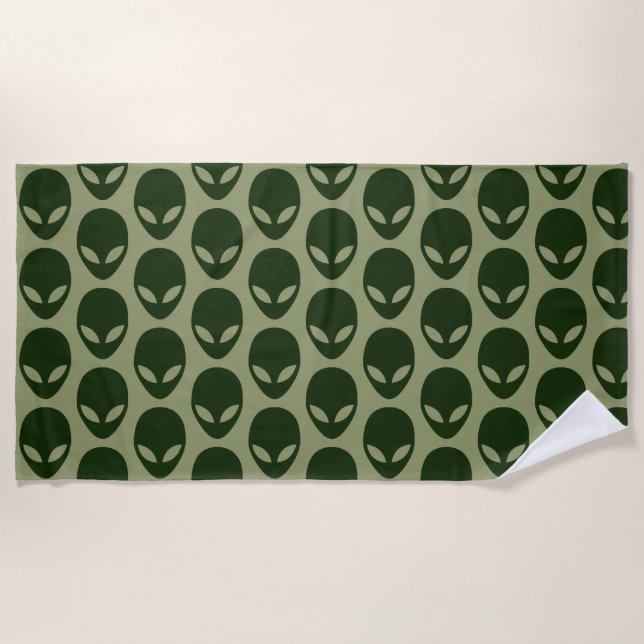 Alien Face Beach Towel (Front)