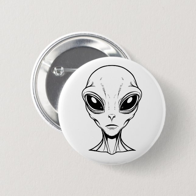 Alien Face  Button (Front & Back)