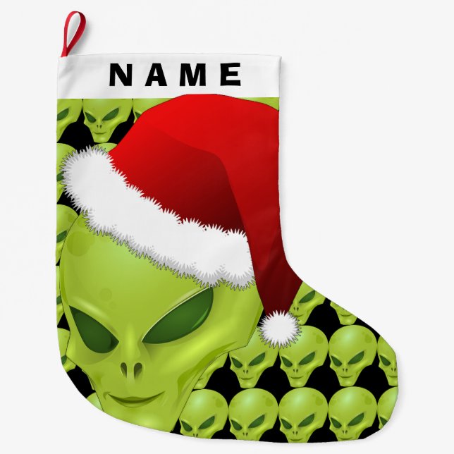 Alien Face Christmas Stocking (Front)