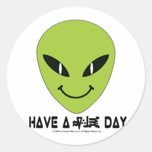 Alien Face Classic Round Sticker