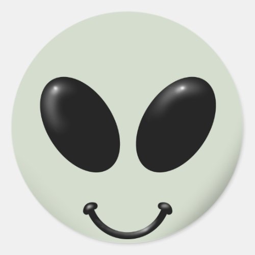 Alien Face Classic Round Sticker