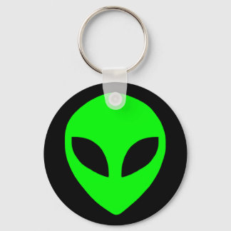 alien face green keychain