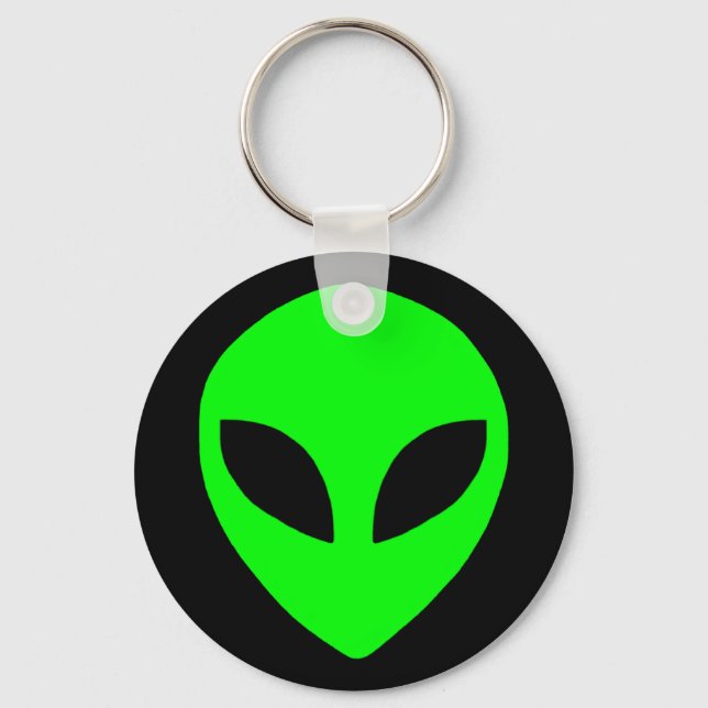 alien face green keychain (Front)