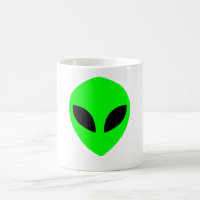 alien face mug green