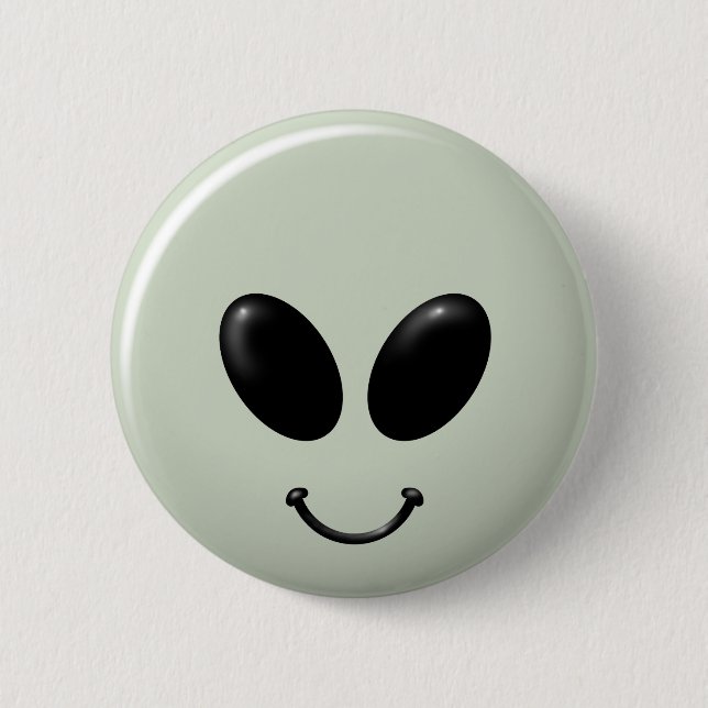 Alien Face.png Pinback Button (Front)