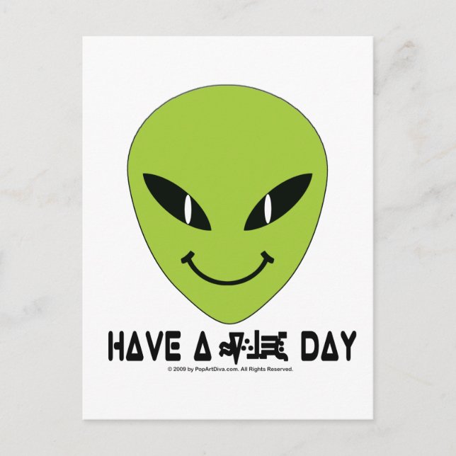 Alien Face Postcard (Front)