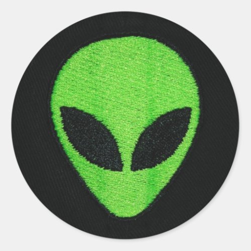 Alien face stickers classic round sticker