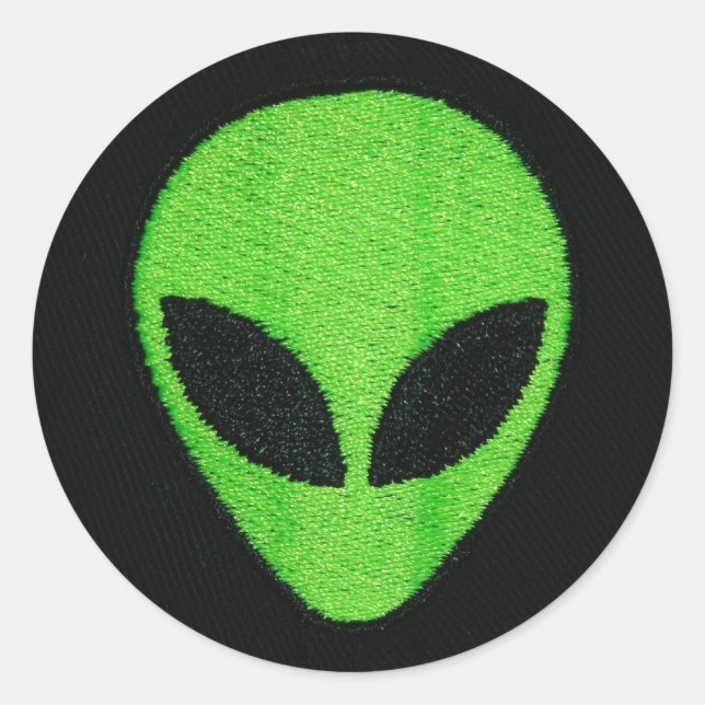 Alien face (stickers) classic round sticker (Front)