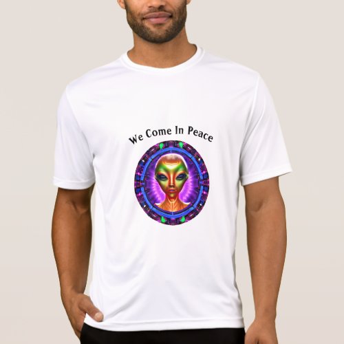 Alien Face We Come In Peace  T_Shirt