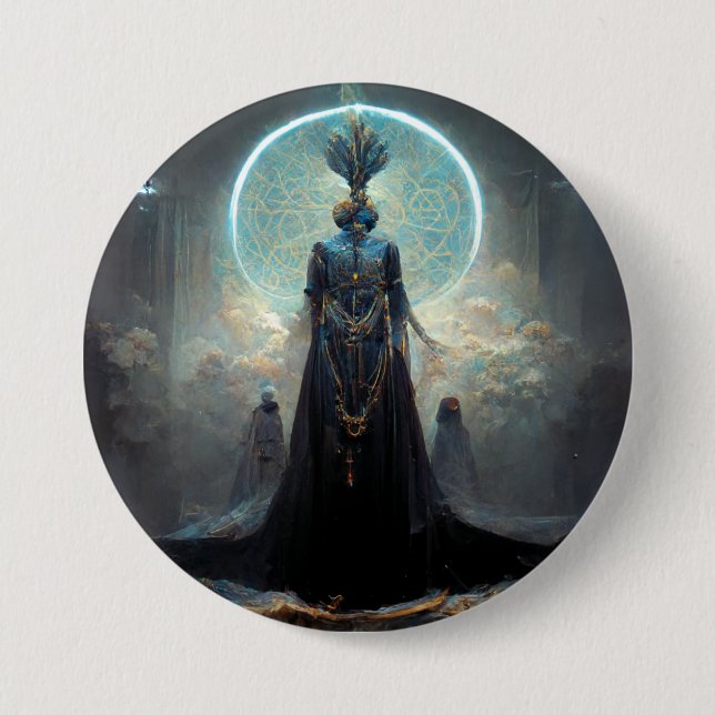 Alien Fae 3 Fantasy Sci-Fi Button (Front)