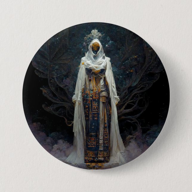 Alien Fae Fantasy Sci-Fi Button (Front)