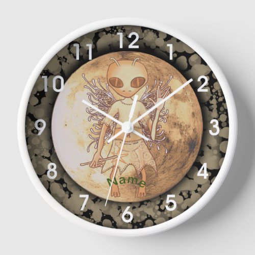 Alien Fairy custom name  Clock