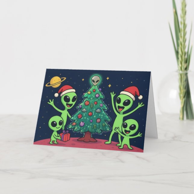 Alien Family Christmas Card (Front)
