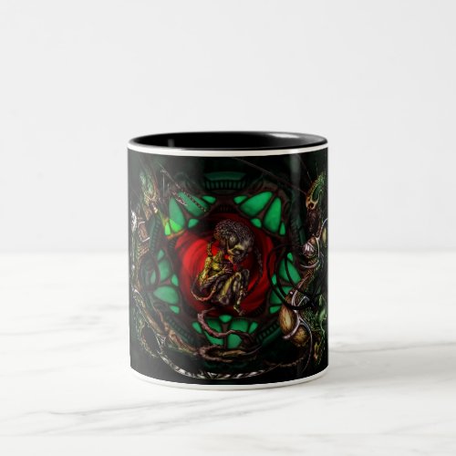 Alien Family Picture Two_Tone Coffee Mug