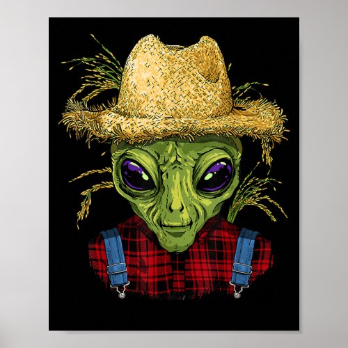 Alien Farmer UFO Alien Outer Space Lover Poster