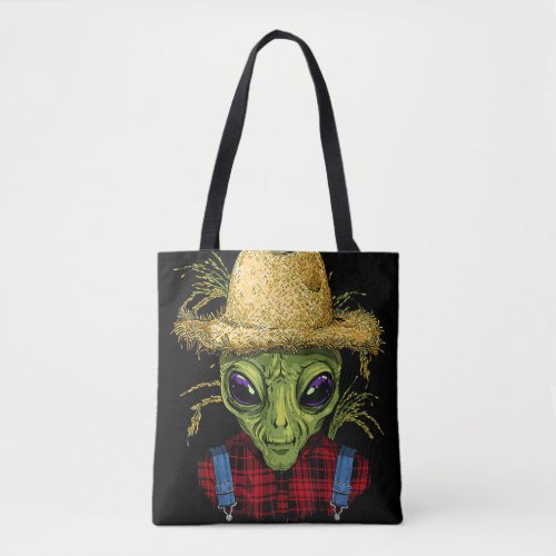 Alien Farmer UFO Alien Outer Space Lover Tote Bag