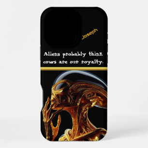 Alien Figure Contemplating Under Area 51 Skies iPhone 16 Pro Max Case
