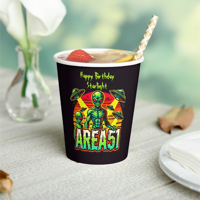 Alien Figures Emerge Near Area 51 Paper Cups (Insitu)