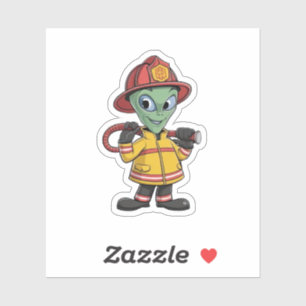 Alien Firefighter Sticker