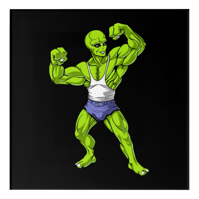 Alien Fitness Workout Acrylic Print (Front)
